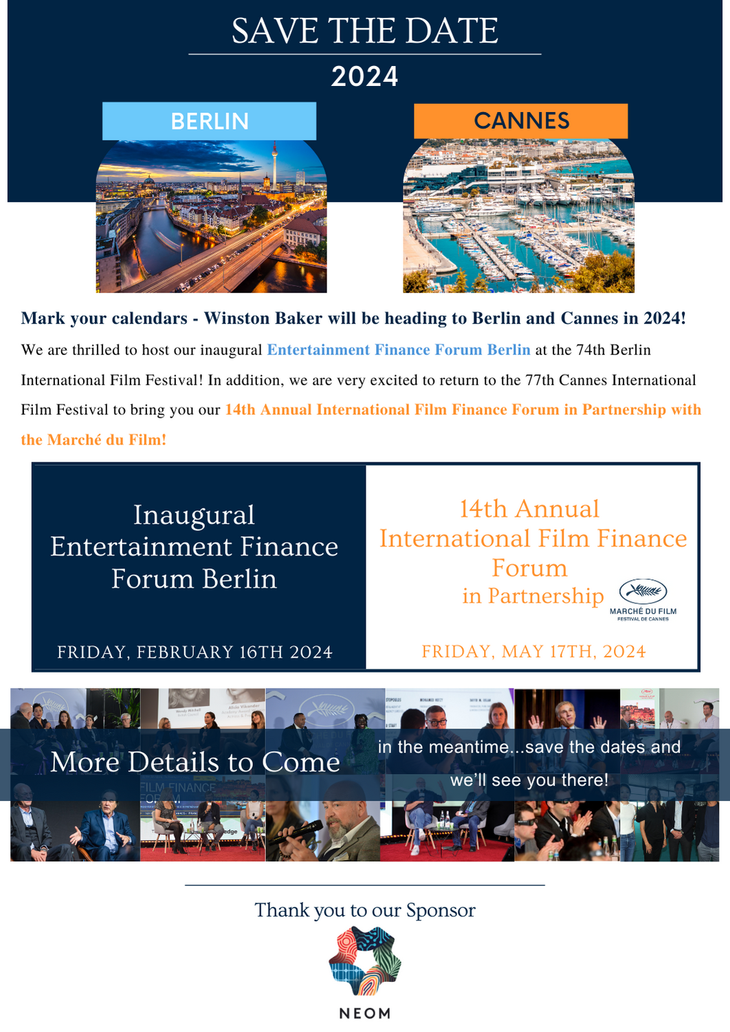 Save the Date for Winston Baker Finance Forum in Berlin February 16th 11am to 1pm