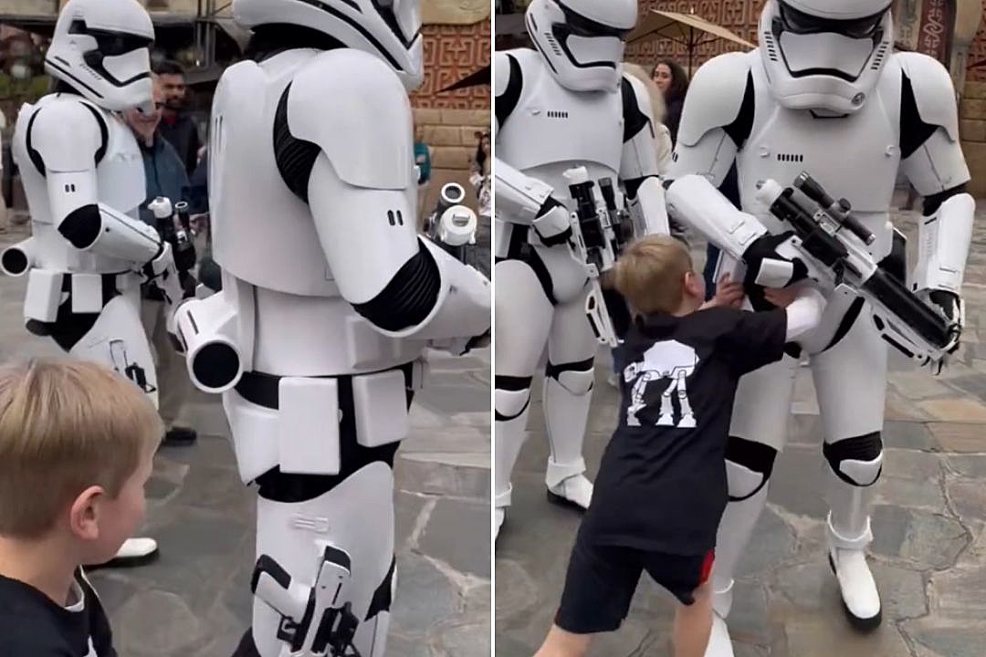 Watch Unattended Child Shove Disney World Star Wars Stormtrooper