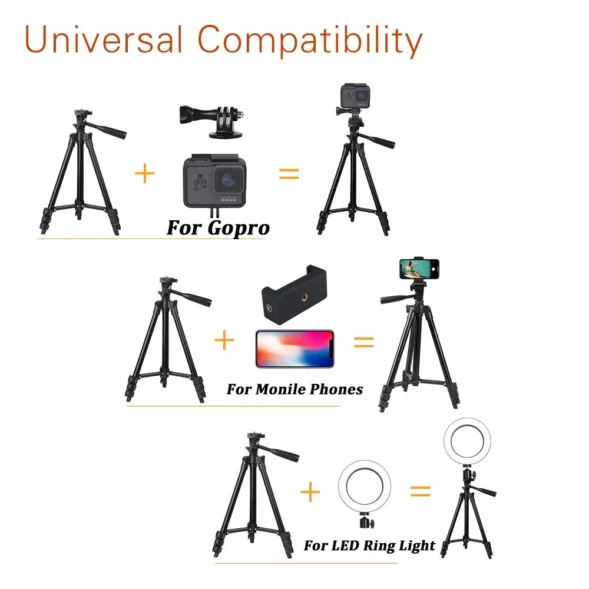 NA-3120 Phone Tripod Stand 40inch Universal Photography for Gopro iPhone Samsung Xiaomi Huawei Phone Aluminum Travel Tripode Par - Image 2