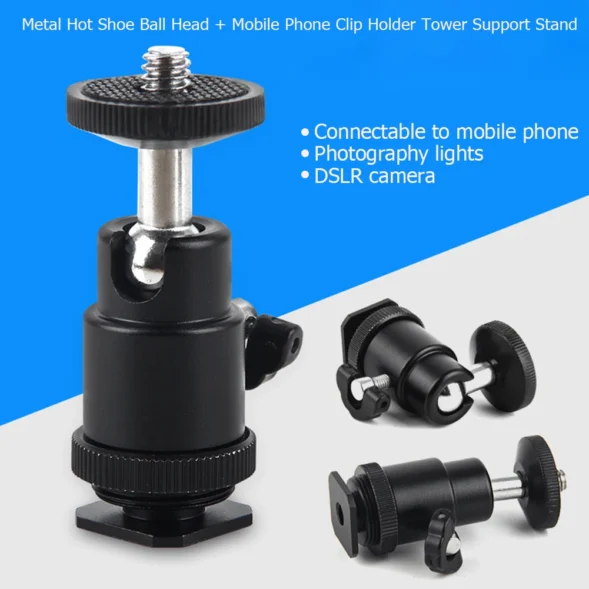 Universal Moblie Phone Clip Bracket Holder Mount 1/4 Screw Hot Shoe Phone Clip Tripod Monopod Stand for iPhone Samsung Xiaomi - Image 2