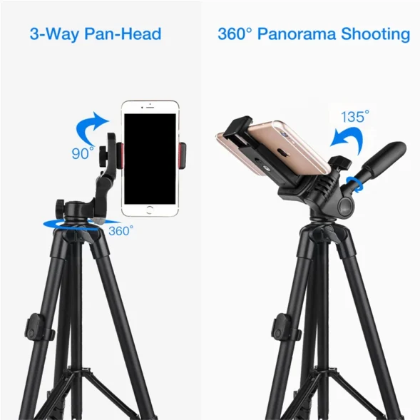 NA3560 Phone Tripod 55in Professional Video Recording Camera Photography Stand for Xiaomi HUAWEI iPhone Gopro with Selfie Remote - Image 4