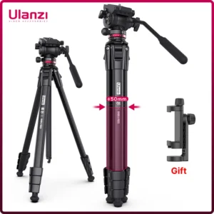 Ulanzi OMBRA 1.6M Video Travel Tripod 360° Panorama Fluid Drag Pan Tripod Max Load 6KG Arca Swiss Plate for DSLR Camera