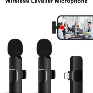 New Wireless Lavalier Microphone Portable Audio Video Recording Mini Mic for iPhone Android Live Broadcast Gaming Phone Mic