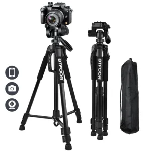 Phone Travel Self Tripod Aluminum Tall 55” 140CM Stand With Quick Plates Mount Pan Head For Canon Nikon DSLR SLR Digital Camera