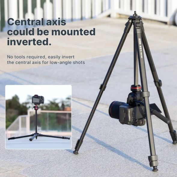 Ulanzi OMBRA 1.6M Video Travel Tripod 360° Panorama Fluid Drag Pan Tripod Max Load 6KG Arca Swiss Plate for DSLR Camera - Image 5