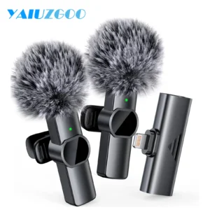 Wireless Lavalier Microphone Portable Audio Video Recording Mini Mic For iPhone Android Mobile Phone Laptop PC Live Broadcast