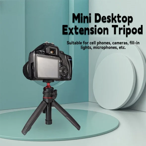 MT-08 Mini Extendable Desktop Tripod Handheld Photography Bracket Stand w/ Flexible Ballhead 1/4 Inch Screw Mount for Selfie - Image 5