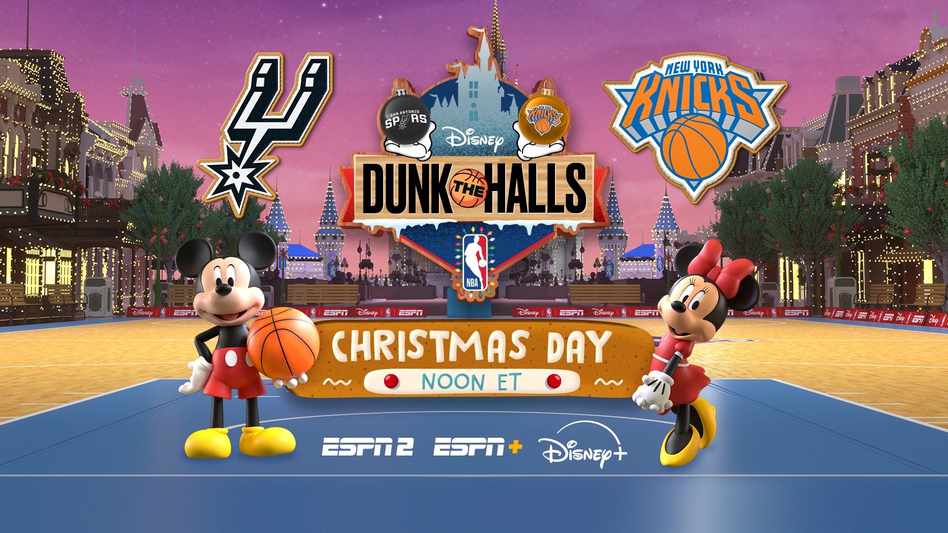 NBA’s Christmas Game Gets Animated With Mickey and Minnie for ‘Dunk the Halls’