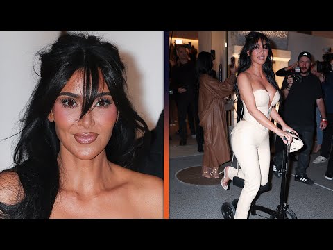 Kim Kardashian Attends SKIMS Event on a Scooter After Breaking Her Foot