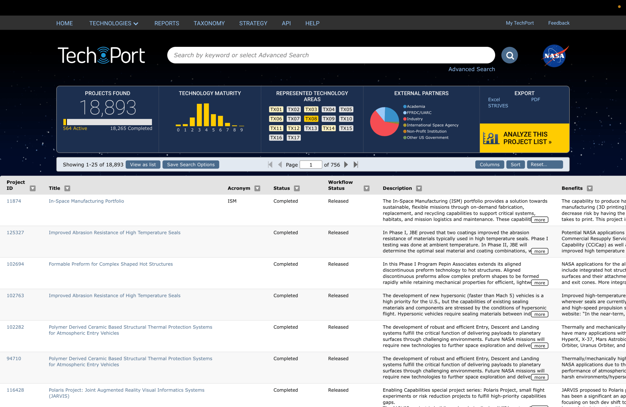 Five Ways to Explore NASA’s Portfolio of Technologies with TechPort 4.0