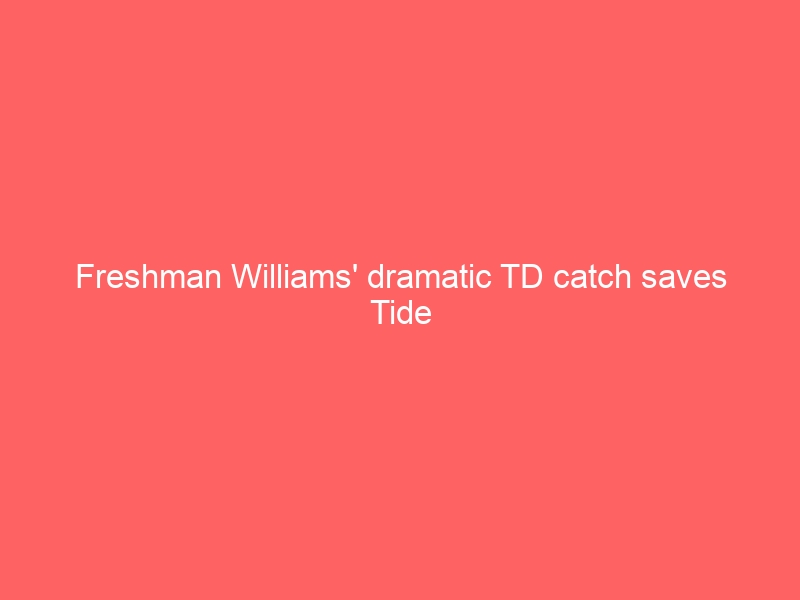 Freshman Williams’ dramatic TD catch saves Tide