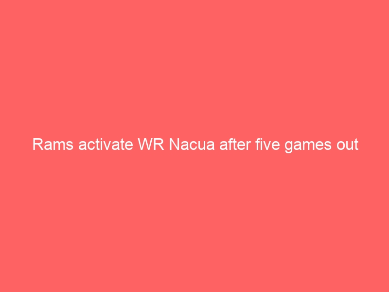 Rams activate WR Nacua after five games out