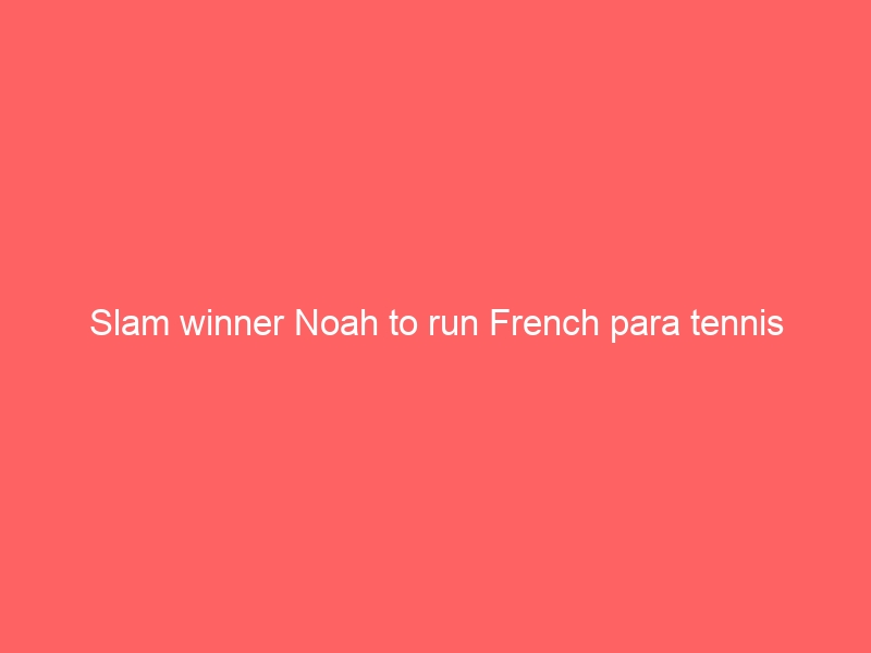 Slam winner Noah to run French para tennis