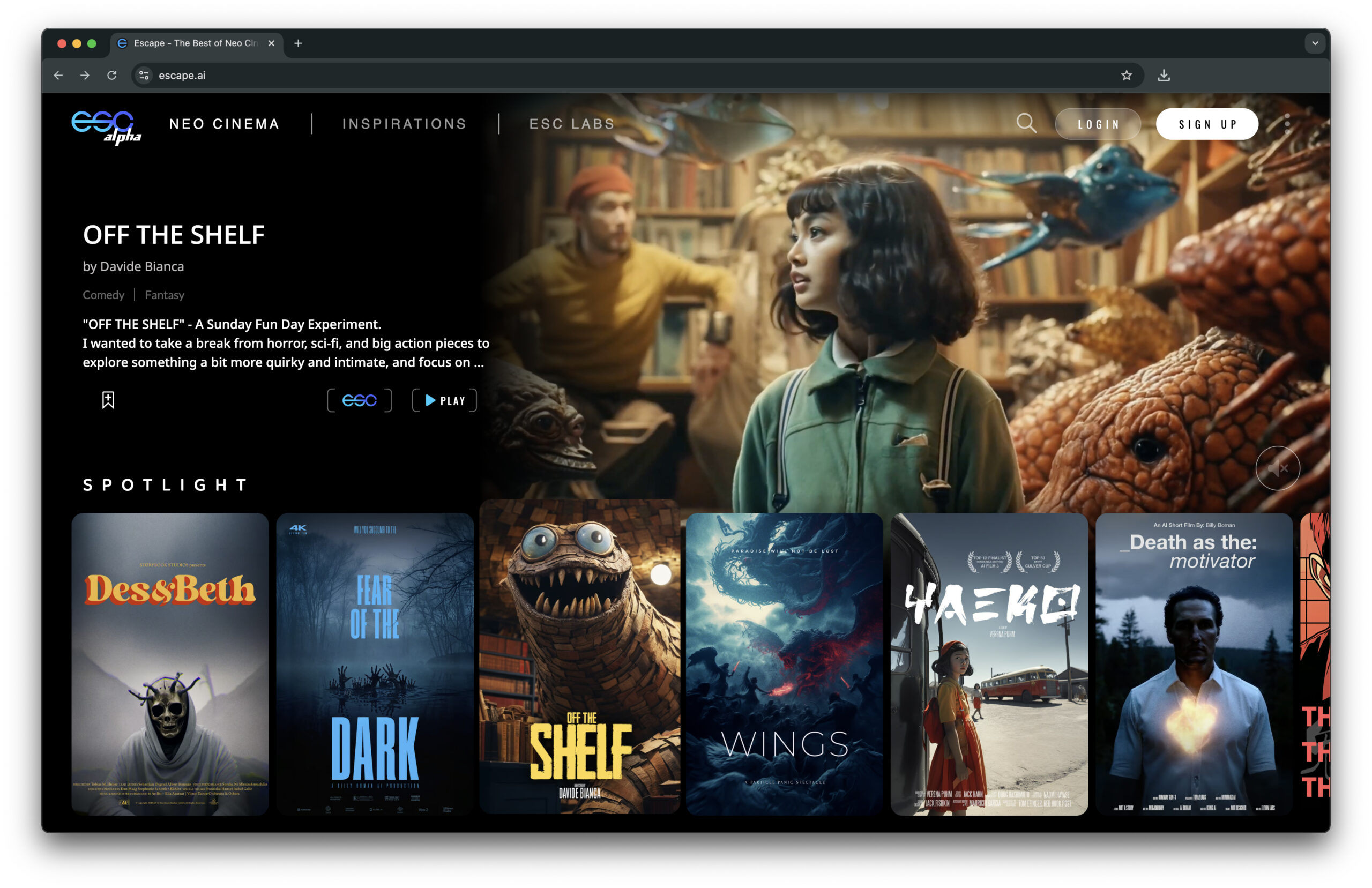 Neo Cinema Content Distribution Platform and Creator Marketplace Escape.AI Debuts in Beta