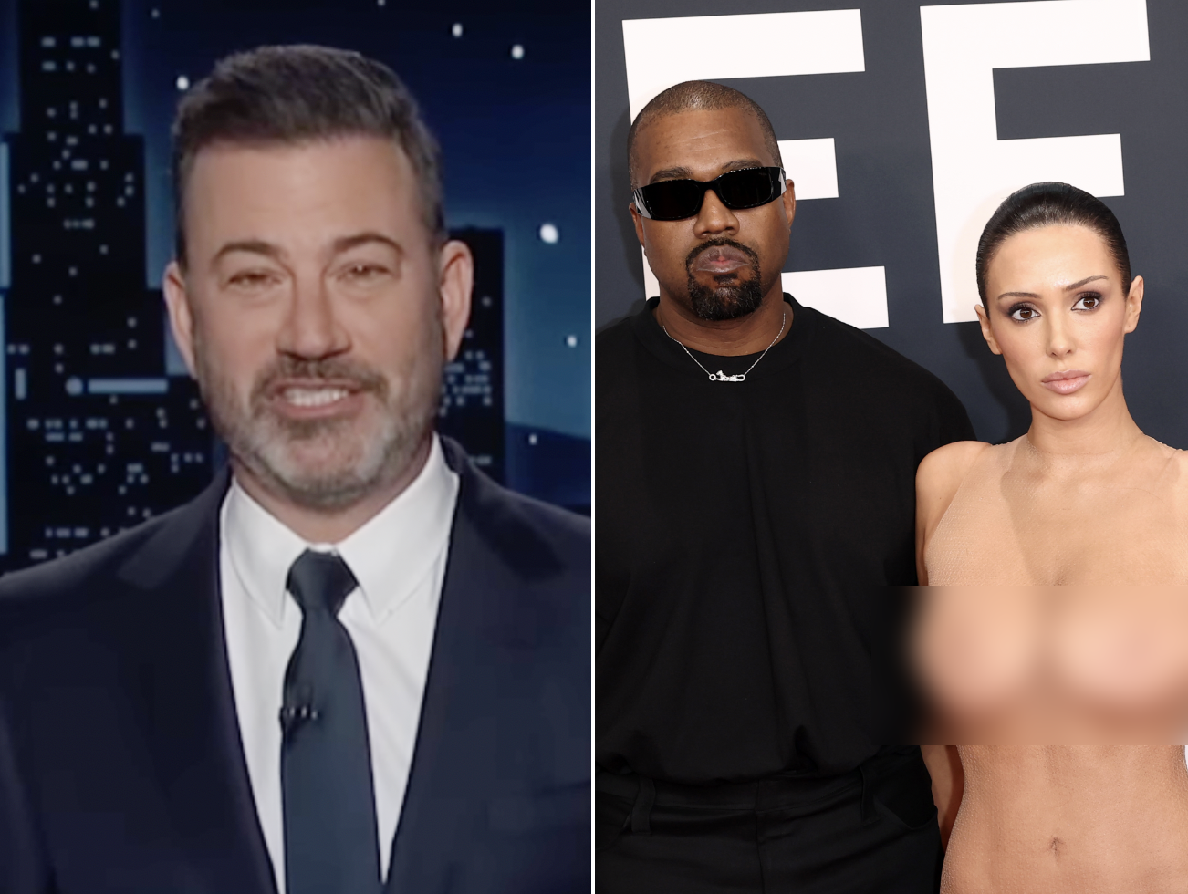 Jimmy Kimmel Says If Will Smith Slapped ‘Rodent’ Kanye West at the Grammys ‘All Would Be Forgiven,’ Calls Out Bianca Censori’s Naked Red Carpet Look